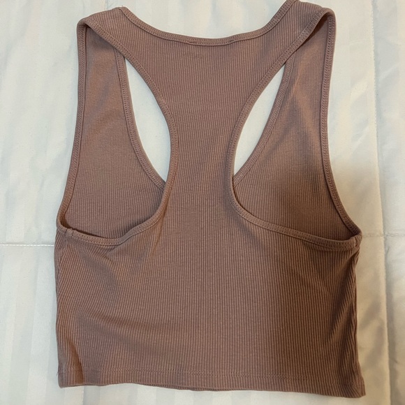 Zara Women's Taupe Ribbed Crop Top - Picture 3 of 3